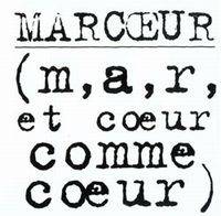 Albert Marcoeur : M,A,R, et Coeur Comme Coeur